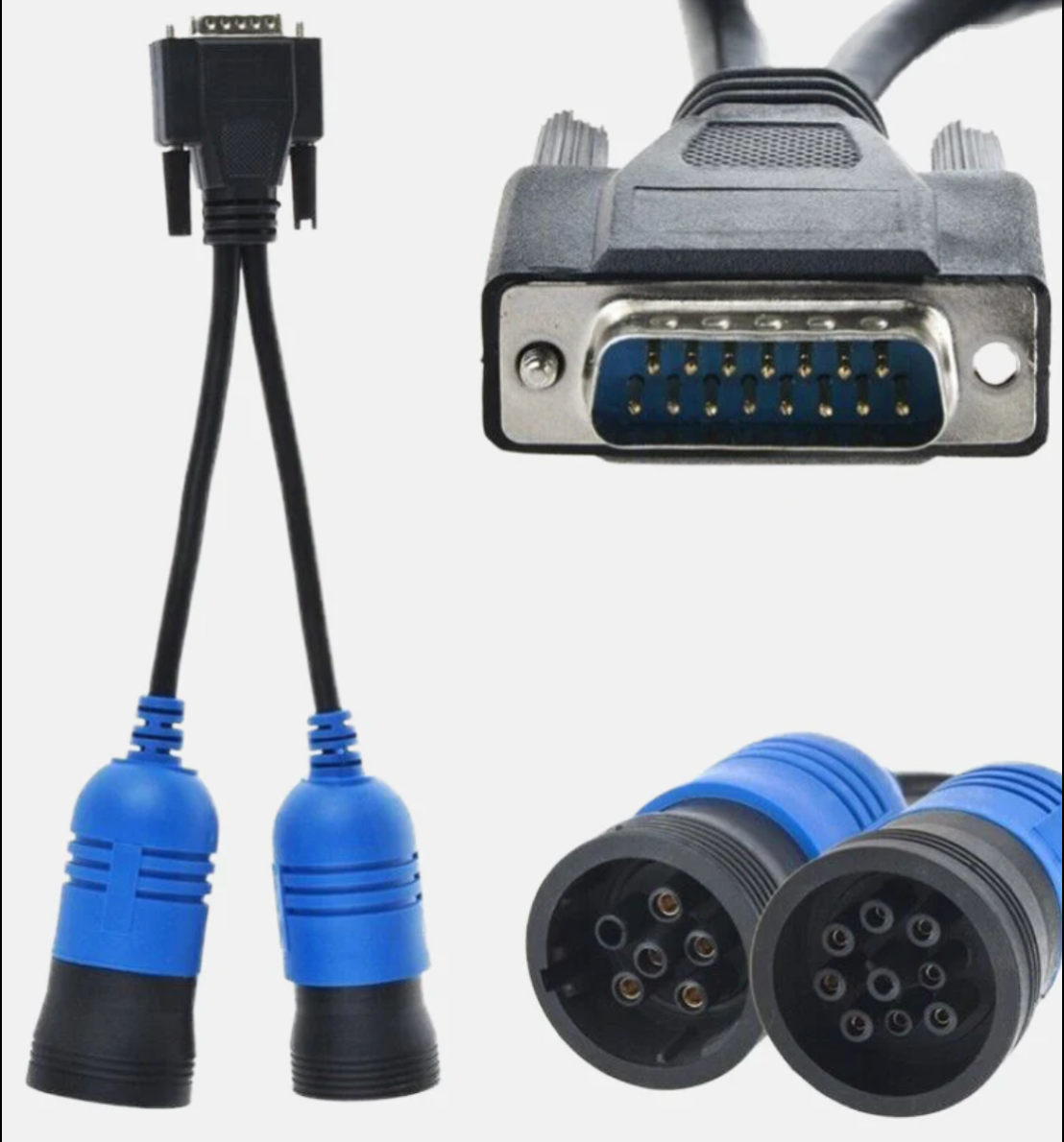 o 6-Pin Converter Adapter Cable – Heavy-Duty Truck Diagnostic Connector for Diesel Laptops